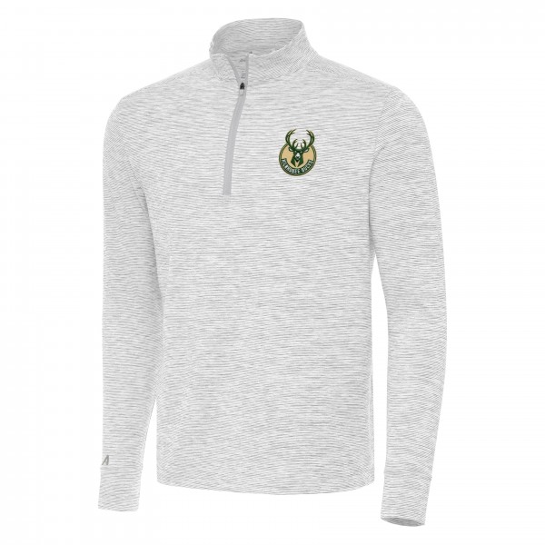 Кофта на короткой молнии Milwaukee Bucks Antigua Cause - Gray