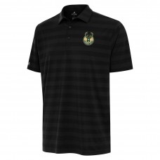 Milwaukee Bucks Antigua Black Tunnel Polo