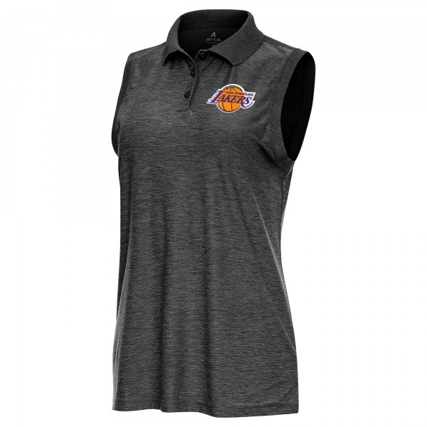 Поло Los Angeles Lakers Antigua Womens Recap Sleeveless - Heather Black