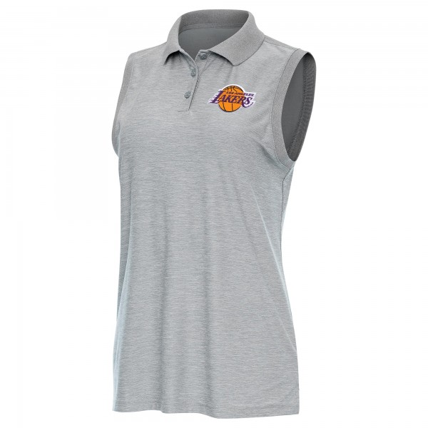 Поло Los Angeles Lakers Antigua Womens Recap Sleeveless - Heather Gray
