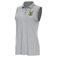 Поло Milwaukee Bucks Antigua Womens Recap Sleeveless - Heather Gray