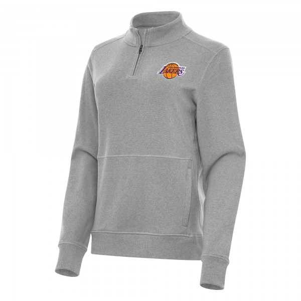 Кофта на короткой молнии Los Angeles Lakers Antigua Womens Crush Fleece - Heather Gray