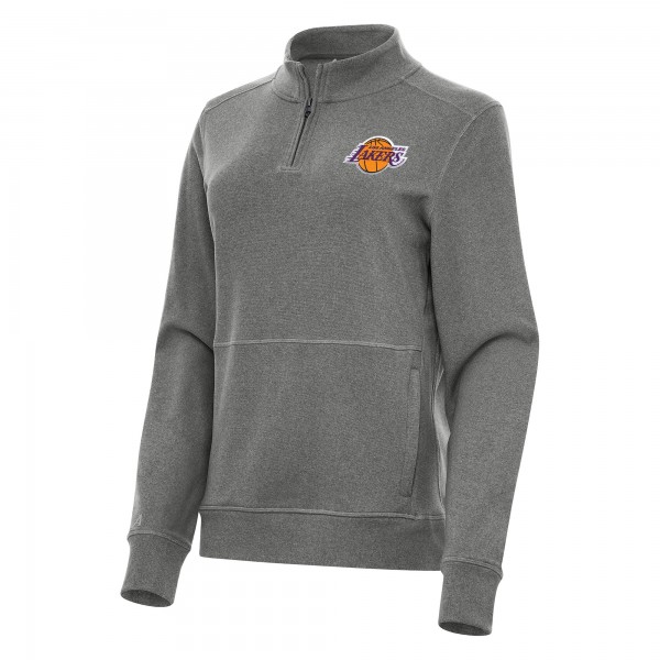 Кофта на короткой молнии Los Angeles Lakers Antigua Womens Crush Fleece - Heather Black