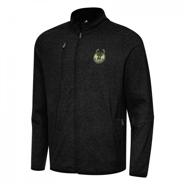 Кофта на молнии Milwaukee Bucks Antigua Hold-Up Tri-Blend - Heather Black