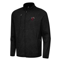 Кофта на молнии Miami Heat Antigua Heather Black Hold-Up Tri-Blend