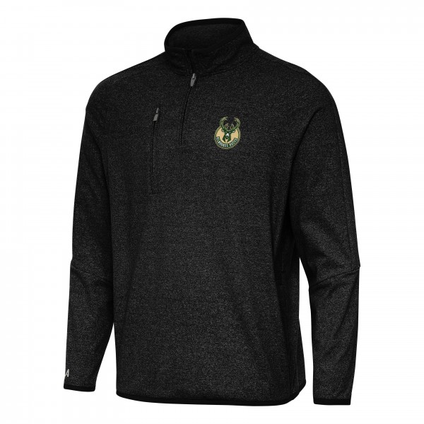 Кофта на короткой молнии Milwaukee Bucks Antigua Certain - Heather Black