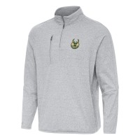 Кофта на короткой молнии Milwaukee Bucks Antigua Certain - Heather Gray