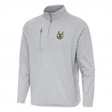 Кофта на короткой молнии Milwaukee Bucks Antigua Certain - Heather Gray