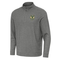 Кофта на короткой молнии Milwaukee Bucks Antigua Subtle - Heather Black