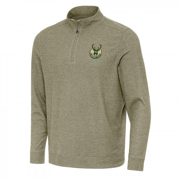 Кофта на короткой молнии Milwaukee Bucks Antigua Subtle - Olive