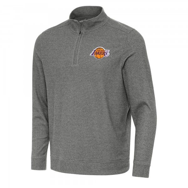 Кофта на короткой молнии Los Angeles Lakers Antigua Subtle - Heather Black