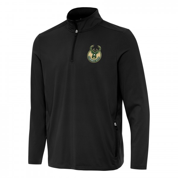Кофта на короткой молнии Milwaukee Bucks Antigua Perilous - Black
