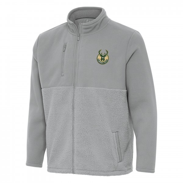 Кофта на молнии Milwaukee Bucks Antigua Daily Fused - Gray