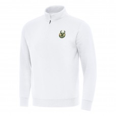 Кофта на короткой молнии Milwaukee Bucks Antigua Victory Mock - White