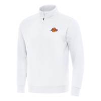 Кофта на короткой молнии Los Angeles Lakers Antigua Victory Mock - White