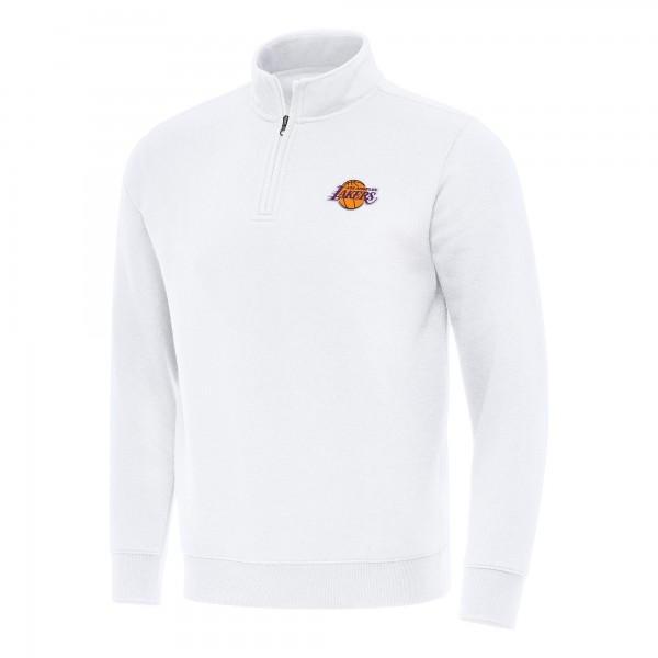 Кофта на короткой молнии Los Angeles Lakers Antigua Victory Mock - White