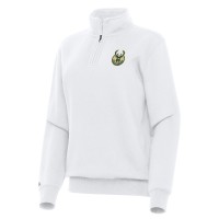 Кофта на короткой молнии Milwaukee Bucks Antigua Womens Victory - White
