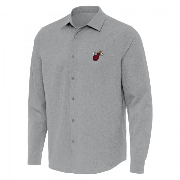 Рубашка Miami Heat Antigua Gray Exposure Woven