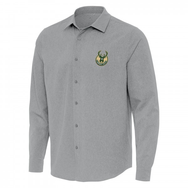 Рубашка Milwaukee Bucks Antigua Exposure Woven - Gray