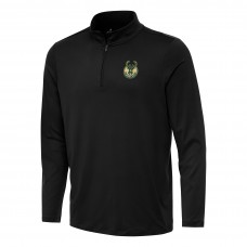Кофта на короткой молнии Milwaukee Bucks Antigua Reprocess - Black