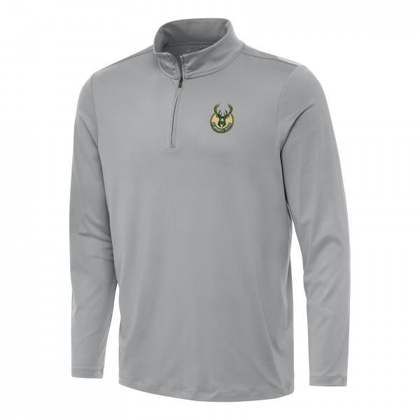 Кофта на короткой молнии Milwaukee Bucks Antigua Reprocess - Gray