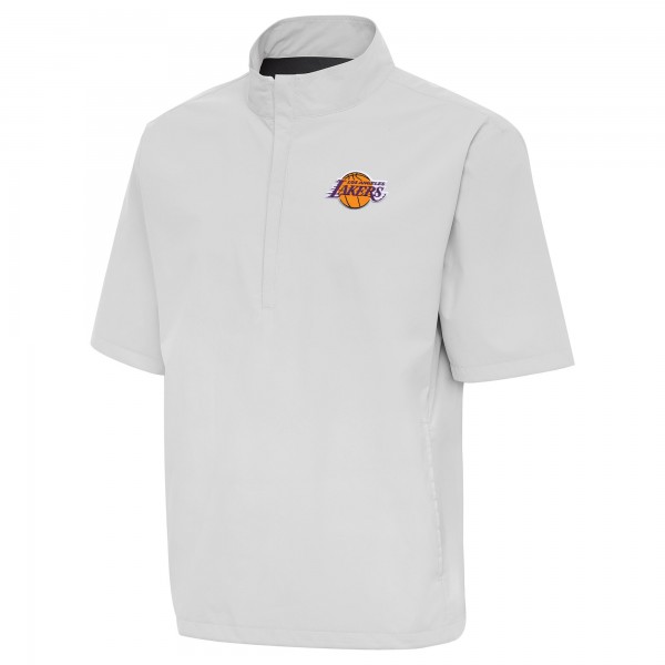 Ветровка на короткой молнии Los Angeles Lakers Antigua Brisk - Heather Gray