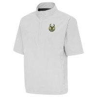 Ветровка на короткой молнии Milwaukee Bucks Antigua Brisk - Heather Gray