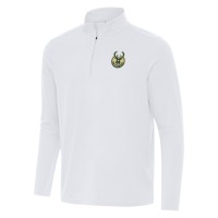 Кофта на короткой молнии Milwaukee Bucks Antigua Intent - White