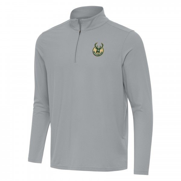 Кофта на короткой молнии Milwaukee Bucks Antigua Intent - Gray