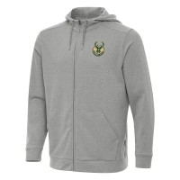 Толстовка на молнии Milwaukee Bucks Antigua Effortless - Heather Gray
