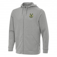 Толстовка на молнии Milwaukee Bucks Antigua Effortless - Heather Gray