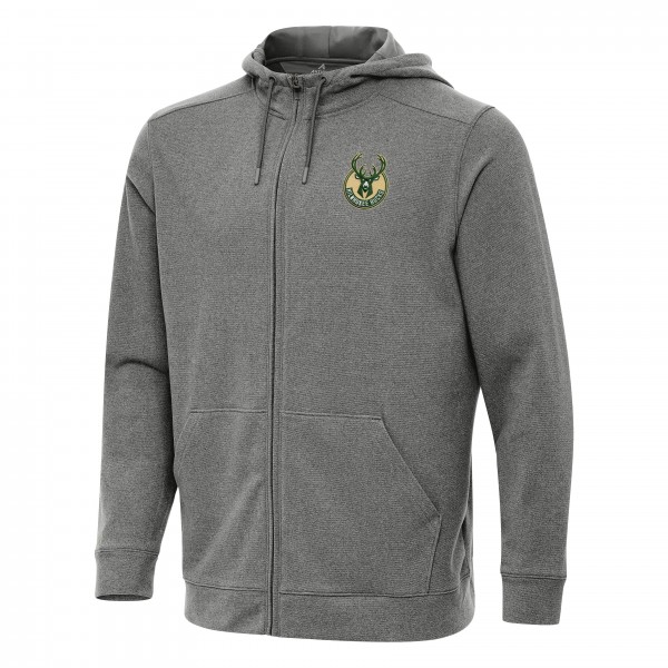 Толстовка на молнии Milwaukee Bucks Antigua Effortless - Heather Charcoal