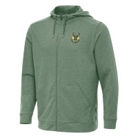 Толстовка на молнии Milwaukee Bucks Antigua Effortless - Heather Green