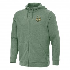 Толстовка на молнии Milwaukee Bucks Antigua Effortless - Heather Green