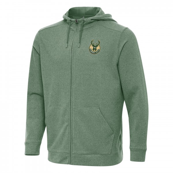 Толстовка на молнии Milwaukee Bucks Antigua Effortless - Heather Green