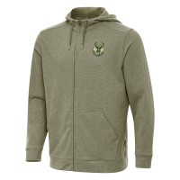 Толстовка на молнии Milwaukee Bucks Antigua Effortless - Olive