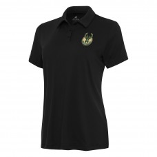 Milwaukee Bucks Antigua Womens Reprocess Polo - Black