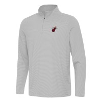 Miami Heat Antigua Gray Twine Quarter-Zip Top