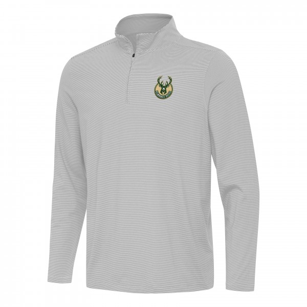 Кофта на короткой молнии Milwaukee Bucks Antigua Twine - Gray