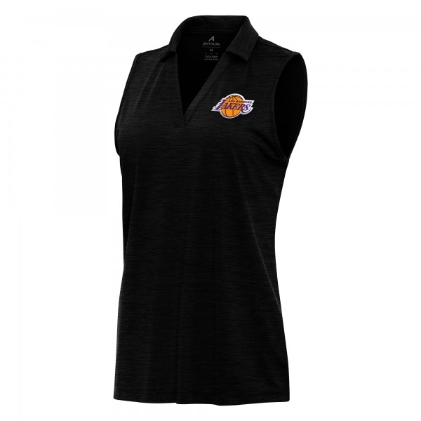 Поло без рукавов Los Angeles Lakers Antigua Womens Layout - Heather Black