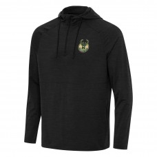 Толстовка на короткой молнии Milwaukee Bucks Antigua Spikes Raglan - Heather Black