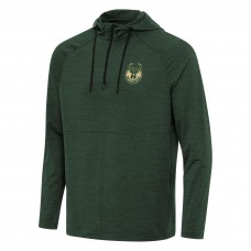 Толстовка на короткой молнии Milwaukee Bucks Antigua Spikes Raglan - Heather Hunter Green