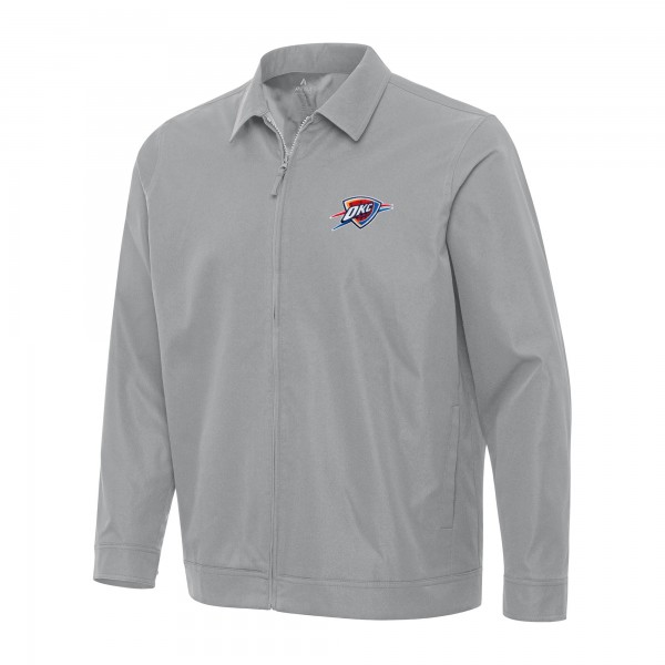 Кофта на молнии Oklahoma City Thunder Antigua Gray Pivot