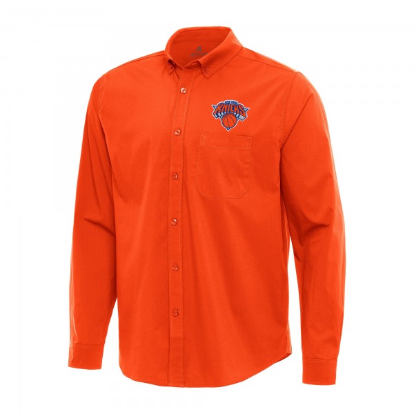 Рубашка New York Knicks Antigua Flight Woven Tri-Blend - Orange