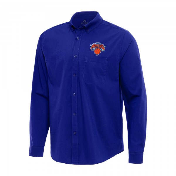 Рубашка New York Knicks Antigua Flight Woven Tri-Blend - Royal