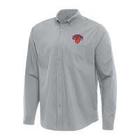 Рубашка New York Knicks Antigua Flight Woven Tri-Blend - Gray