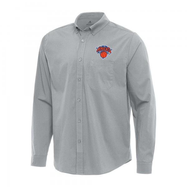 Рубашка New York Knicks Antigua Flight Woven Tri-Blend - Gray