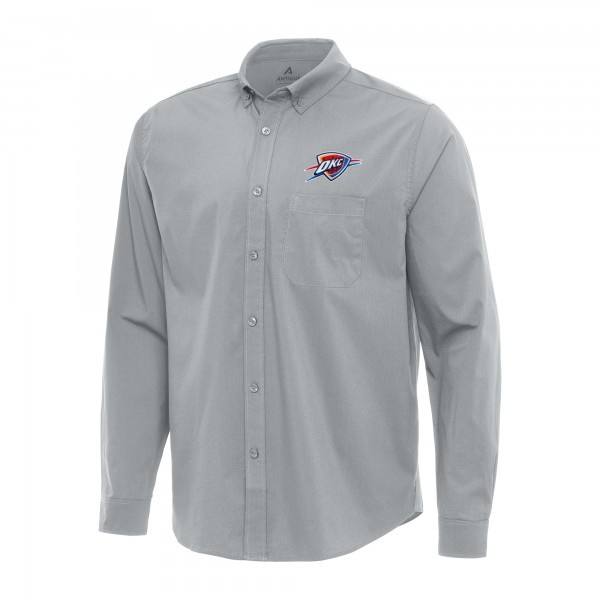 Рубашка Oklahoma City Thunder Antigua Gray Flight Woven Tri-Blend