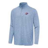 Oklahoma City Thunder Antigua Heather Blue Hunk Quarter-Zip Top