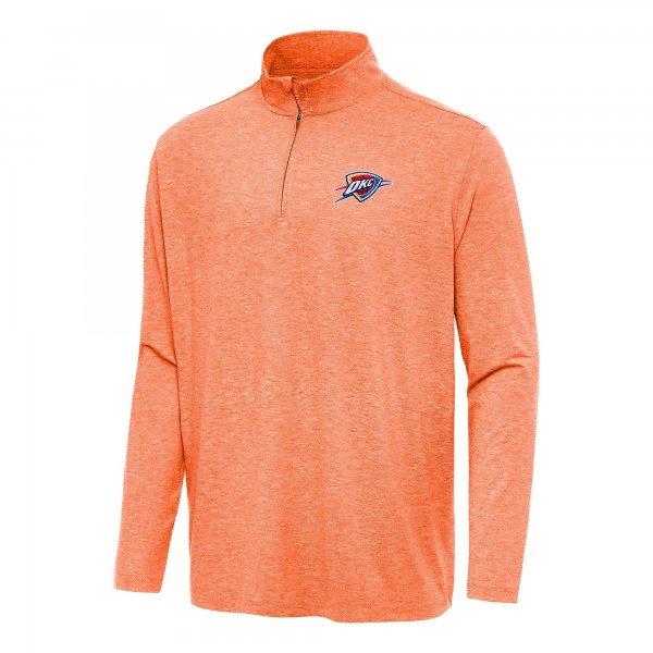 Oklahoma City Thunder Antigua Heather Orange Hunk Quarter-Zip Top